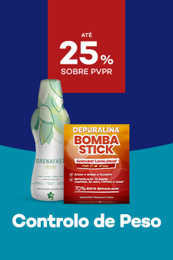 Produtos para controlo de peso com destaque promocional de até 25% sobre preço de Venda ao Público Recomendado
